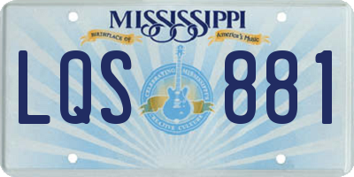 MS license plate LQS881