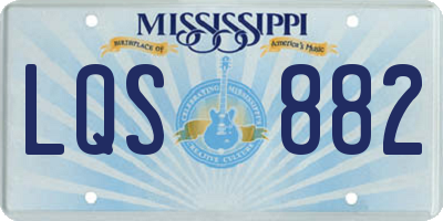 MS license plate LQS882