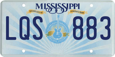MS license plate LQS883
