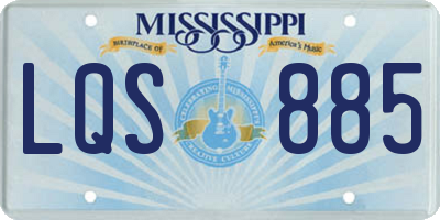 MS license plate LQS885