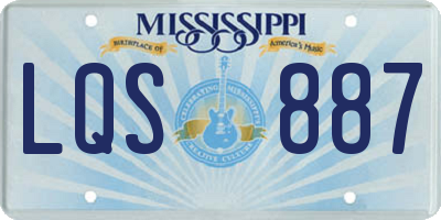 MS license plate LQS887