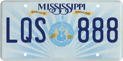MS license plate LQS888