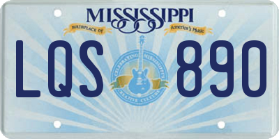 MS license plate LQS890