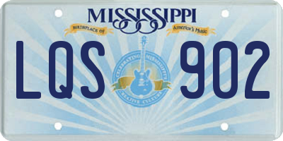 MS license plate LQS902
