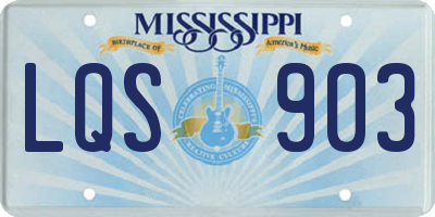 MS license plate LQS903