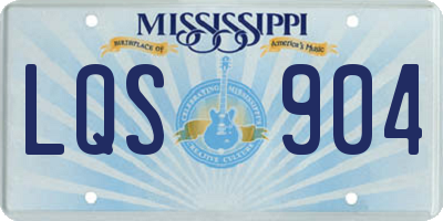 MS license plate LQS904