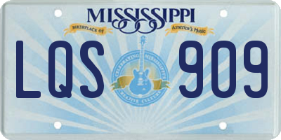 MS license plate LQS909