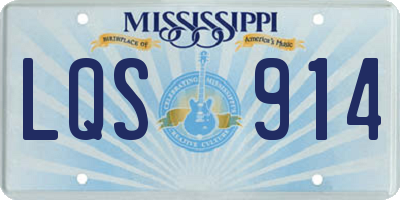 MS license plate LQS914