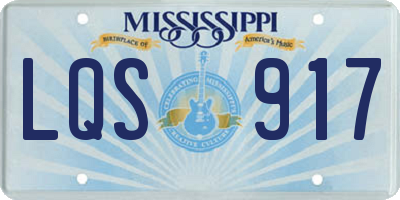 MS license plate LQS917