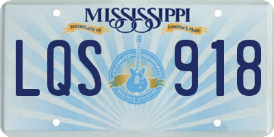 MS license plate LQS918