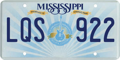 MS license plate LQS922