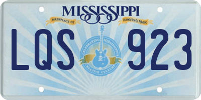 MS license plate LQS923
