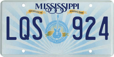 MS license plate LQS924