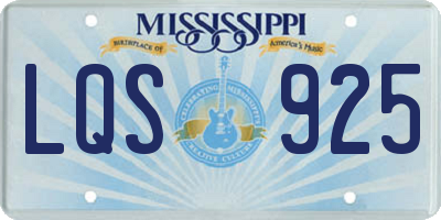 MS license plate LQS925