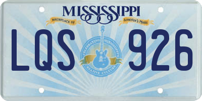 MS license plate LQS926