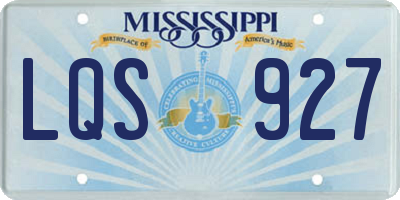 MS license plate LQS927