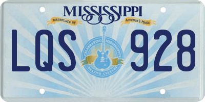 MS license plate LQS928