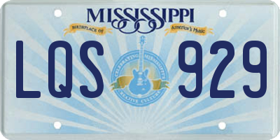 MS license plate LQS929