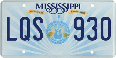 MS license plate LQS930