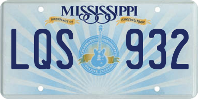 MS license plate LQS932