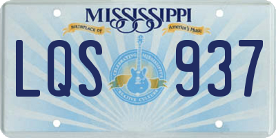 MS license plate LQS937