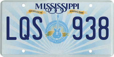 MS license plate LQS938