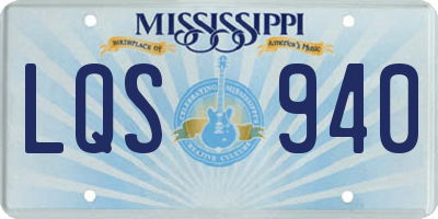 MS license plate LQS940