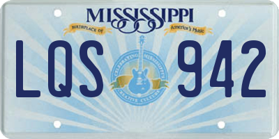 MS license plate LQS942