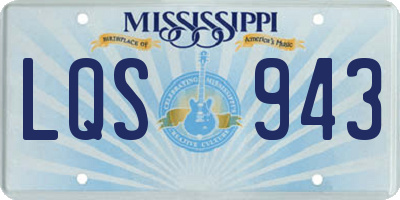MS license plate LQS943