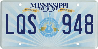 MS license plate LQS948