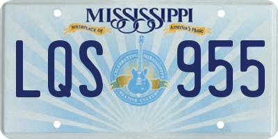 MS license plate LQS955