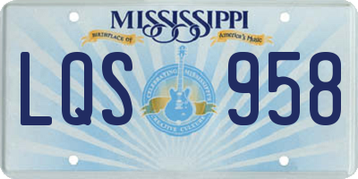 MS license plate LQS958