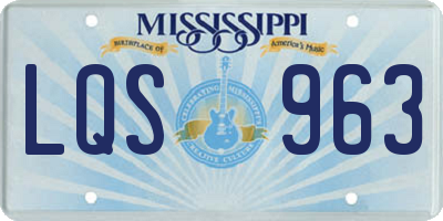 MS license plate LQS963