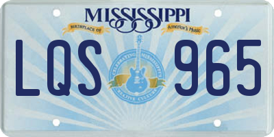 MS license plate LQS965
