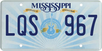MS license plate LQS967