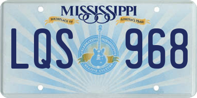 MS license plate LQS968