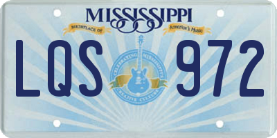 MS license plate LQS972