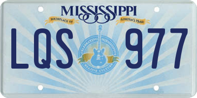 MS license plate LQS977