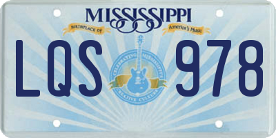 MS license plate LQS978