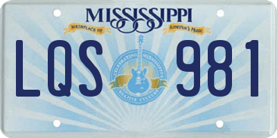 MS license plate LQS981