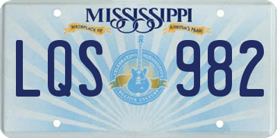 MS license plate LQS982