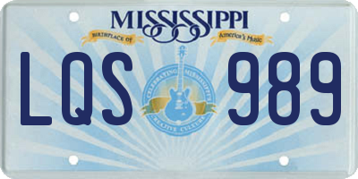 MS license plate LQS989