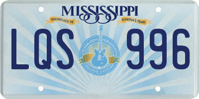 MS license plate LQS996