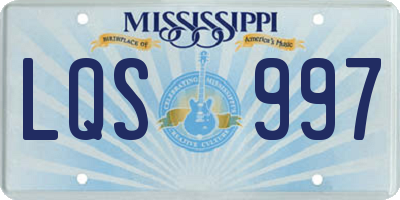 MS license plate LQS997