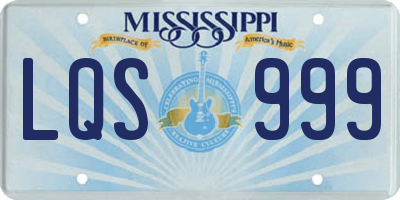 MS license plate LQS999