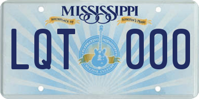 MS license plate LQT000