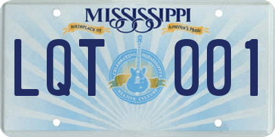 MS license plate LQT001