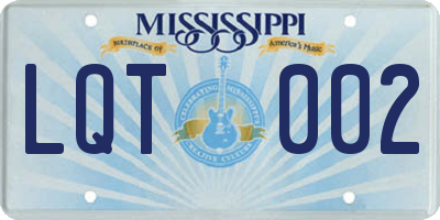 MS license plate LQT002
