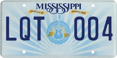 MS license plate LQT004
