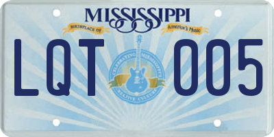 MS license plate LQT005